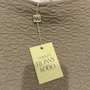 Torn by Ronny Kobo Brown Stretch A Line  Dress - new with tags